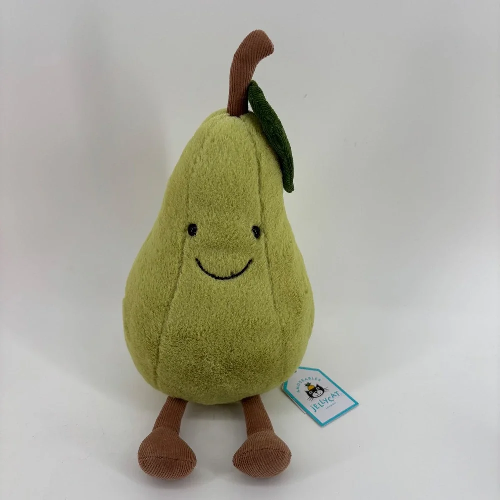 Jellycat Amuseables Pear Plush Unisex Small Green Soft Stuffed Toy Fruit